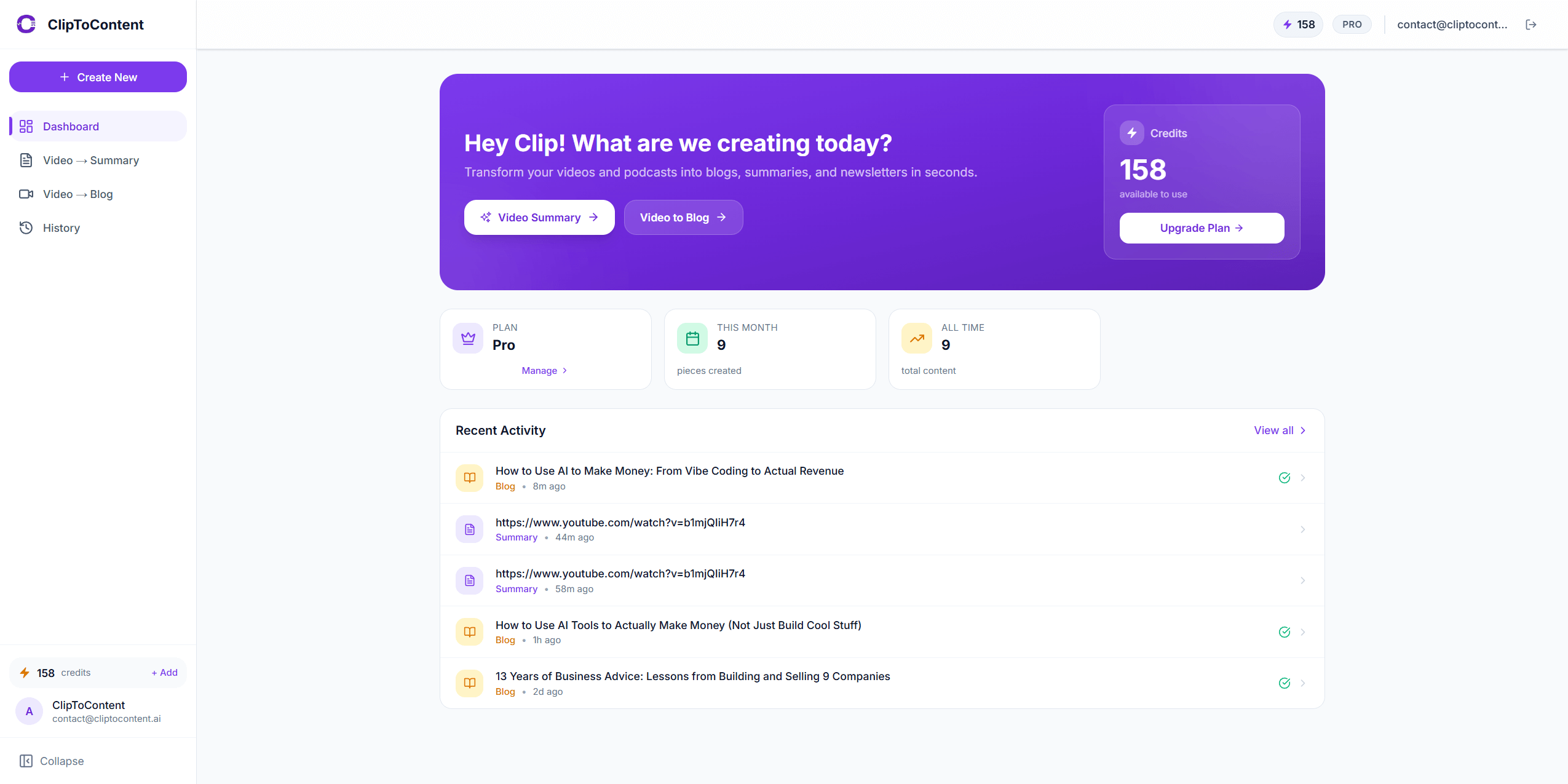 PodcastSummarizer Dashboard - Transform videos into blogs, summaries, and newsletters